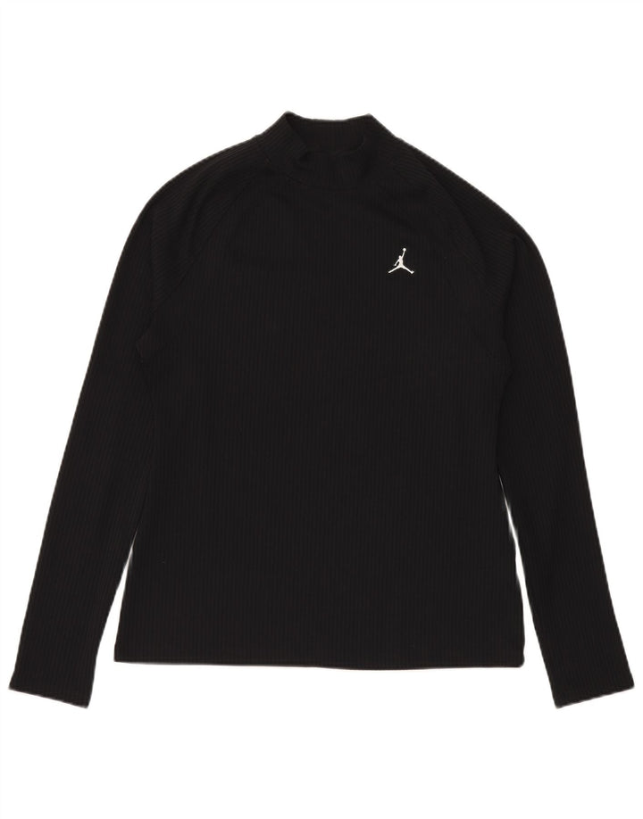 Jordan Mujer Tight Fit Top Manga Larga UK 46 Grande Poliéster Negro
