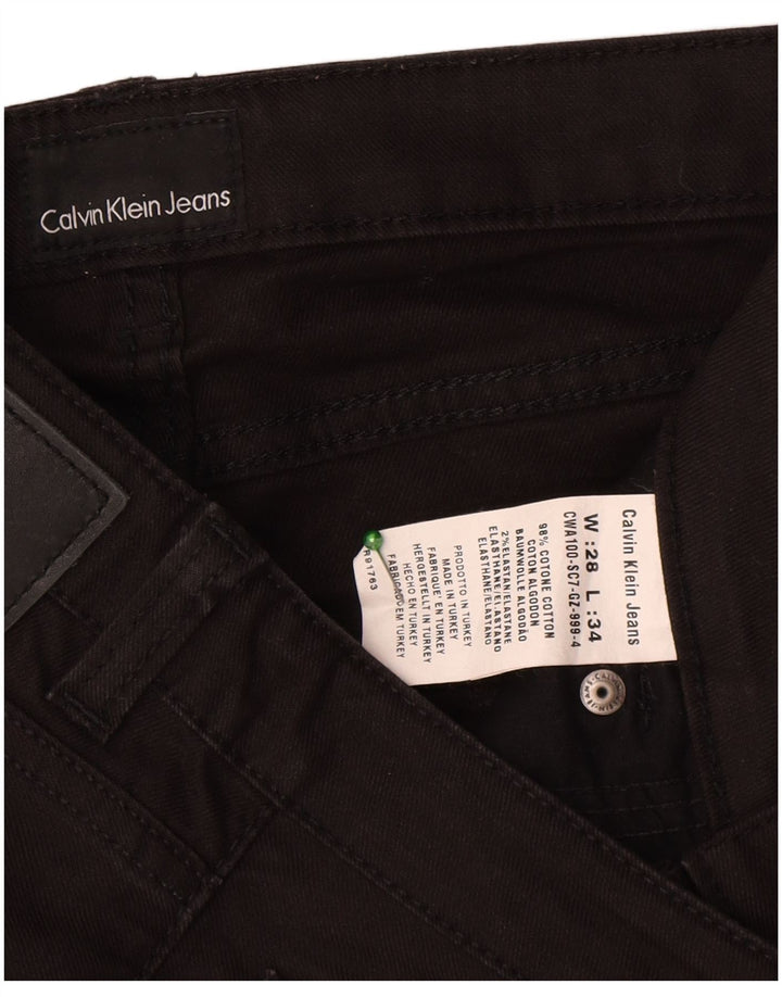 Vaqueros rectos Calvin Klein para mujer W28 L34 Algodón negro