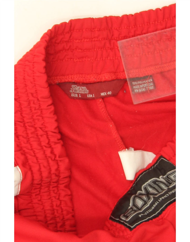 Zara Hombre Pantalones De Chándal Grande Rojo Color Block Poliéster