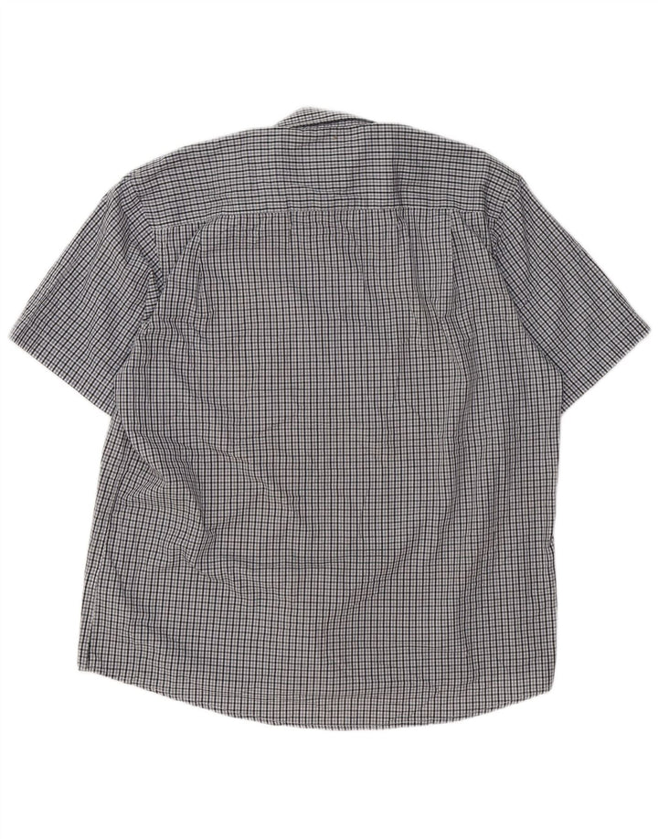Pierre Cardin Camisa de corte regular para hombre 3XL Poliéster a cuadros gris