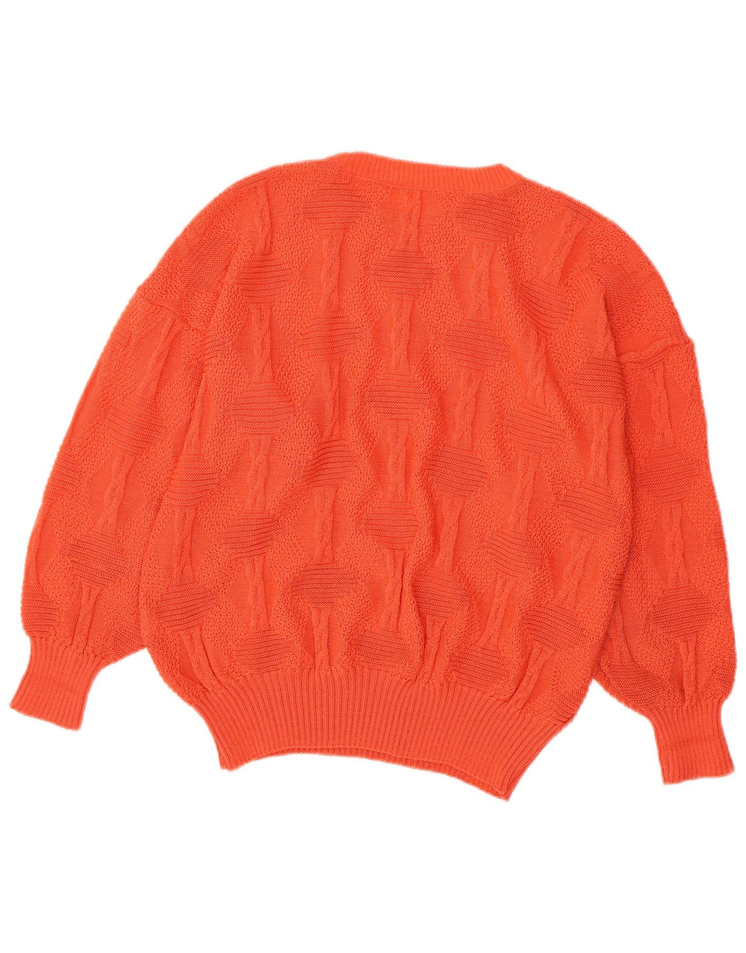 VINTAGE Mujer Crew Neck Jumper Suéter UK 18 XL Acrílico Naranja