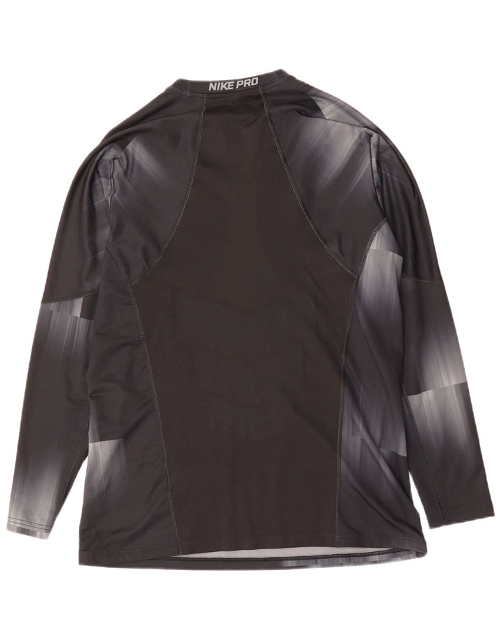 Camiseta NIKE de manga larga para hombre, poliéster teñido anudado negro grande