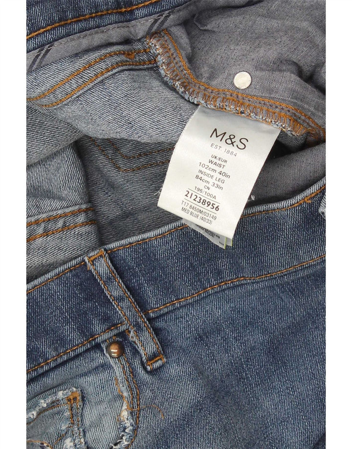 Marks & Spencer Vaqueros rectos de corte regular para hombre W40 L33 Algodón azul