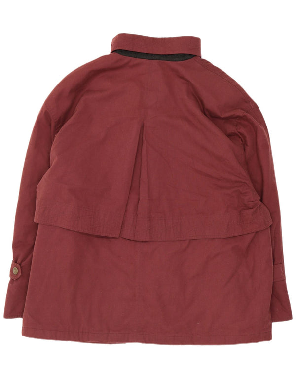 Vintage mujer oversized cortavientos abrigo Reino Unido 18 XL poliéster burdeos