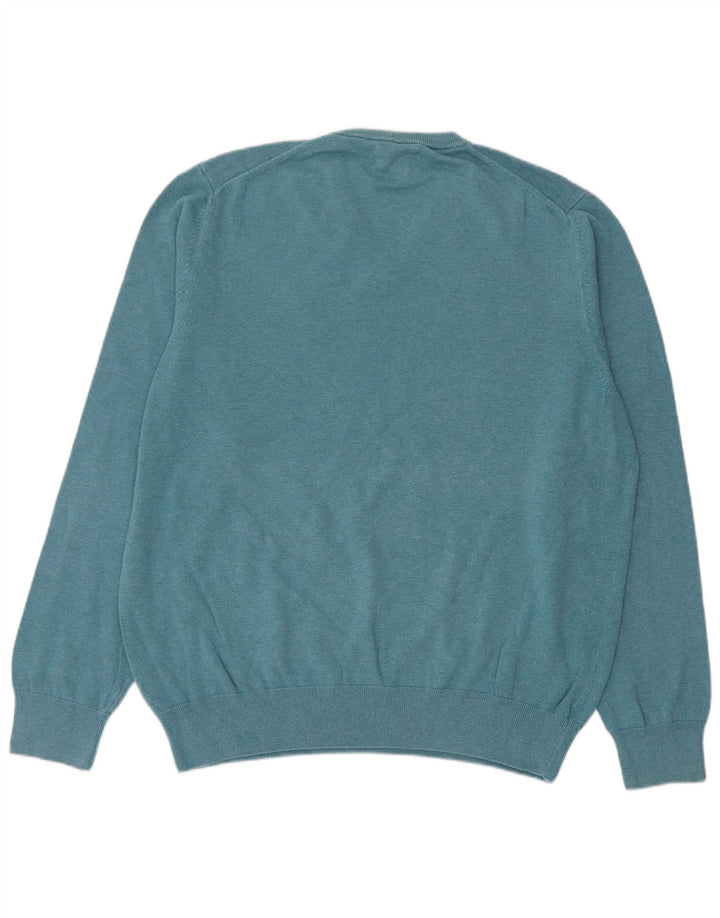 Marks & Spencer Jersey con cuello en V para hombre XL Algodón azul