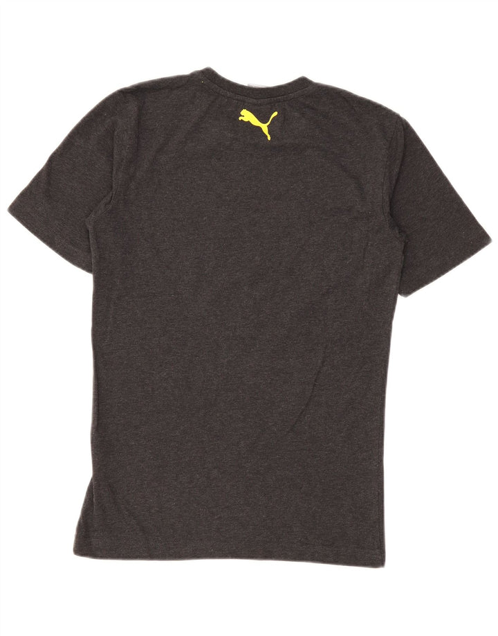 Puma - Camiseta gráfica para hombre, talla pequeña, algodón gris