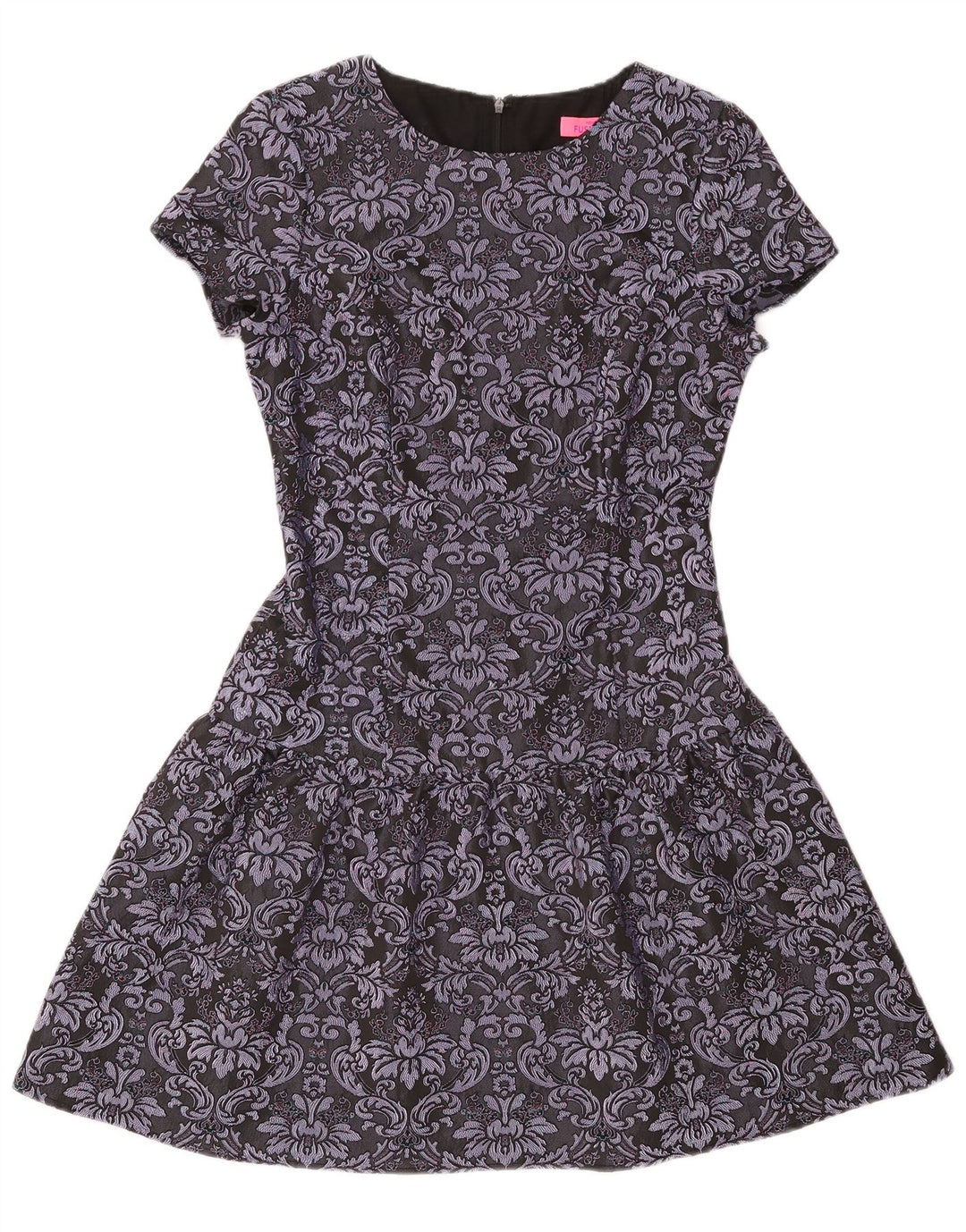 Monsoon Vestido acampanado para mujer UK 40 Pequeño Gris Paisley Poliéster