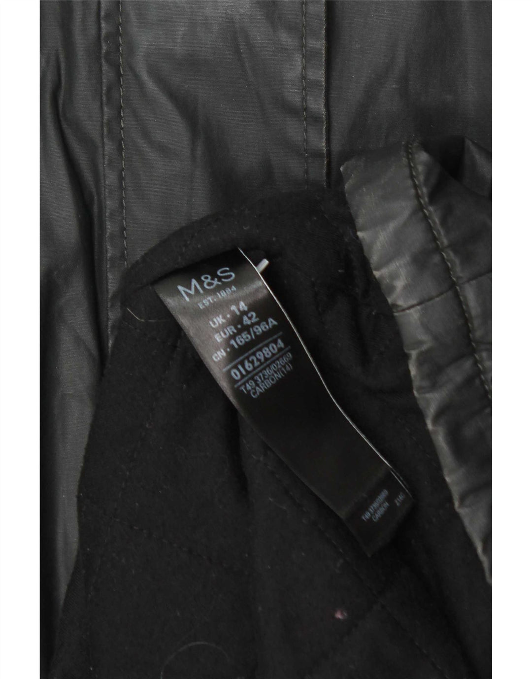 Marks & Spencer Chaqueta Parka Encerada con Capucha para Mujer Reino Unido 44 Grande Gris