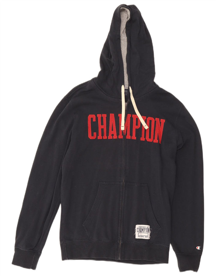 Champion Sudadera Con Capucha Y Cremallera Gráfica Para Hombre Algodón Gris Medio