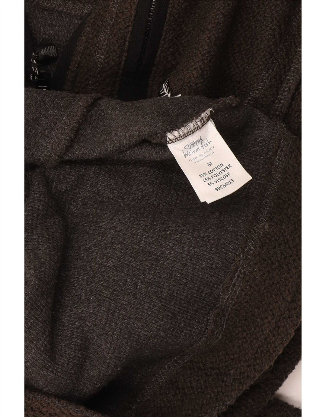 Weird Fish Sudadera con Cuello y Cremallera para Hombre Jersey Medium Khaki Cotton