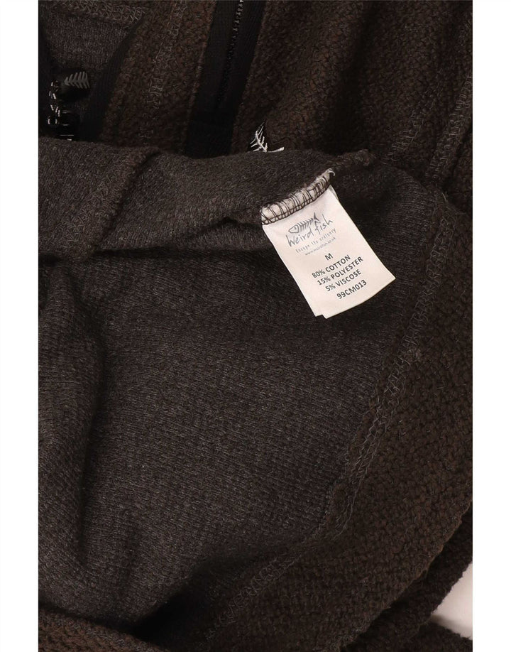 Weird Fish Sudadera con Cuello y Cremallera para Hombre Jersey Medium Khaki Cotton
