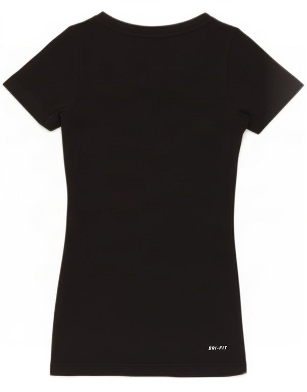 Nike Mujer Dri Fit Regular Graphic Camiseta Top UK 6 XS Negro