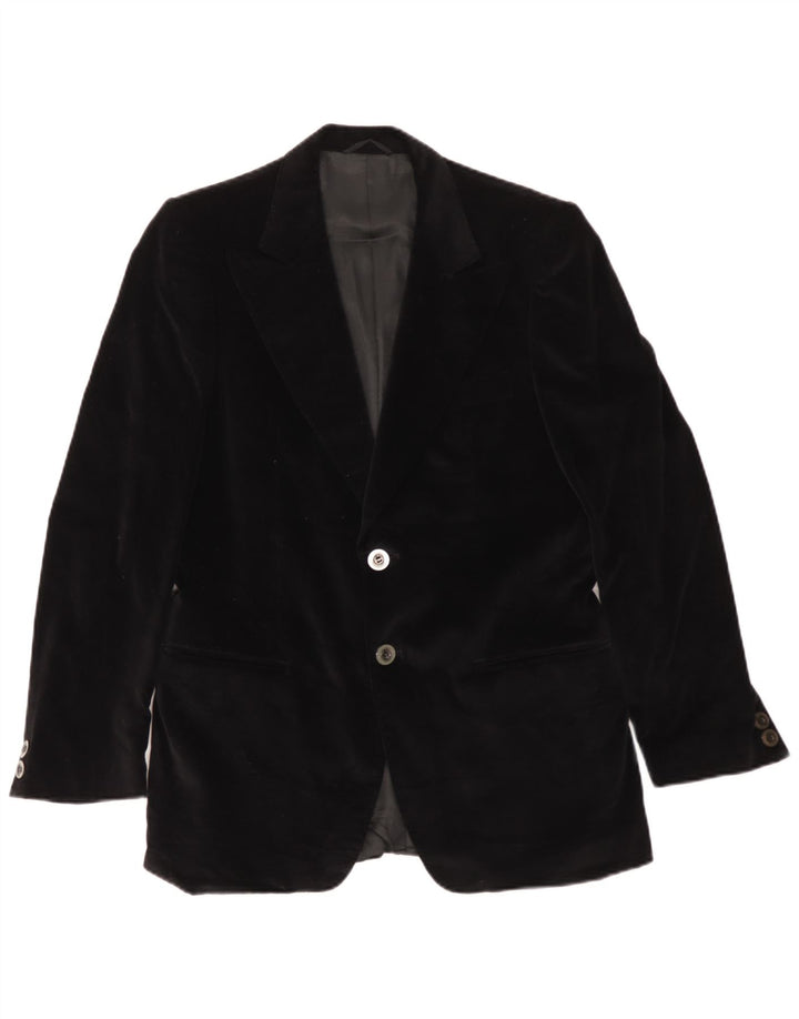 Issimo Chaqueta tipo blazer de terciopelo con 2 botones para hombre UK 36 Small Black