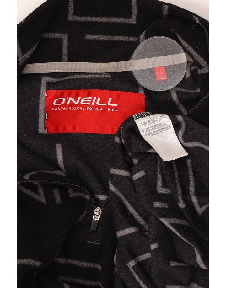 O'Neill Jersey de forro polar con cuello y cremallera gráfico para hombre Poliéster negro grande