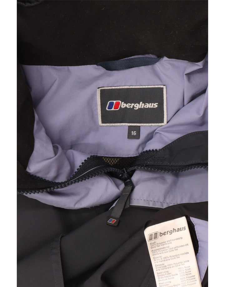 Berghaus Chaqueta cortavientos con capucha de gran tamaño para mujer UK 46 Large Azul marino