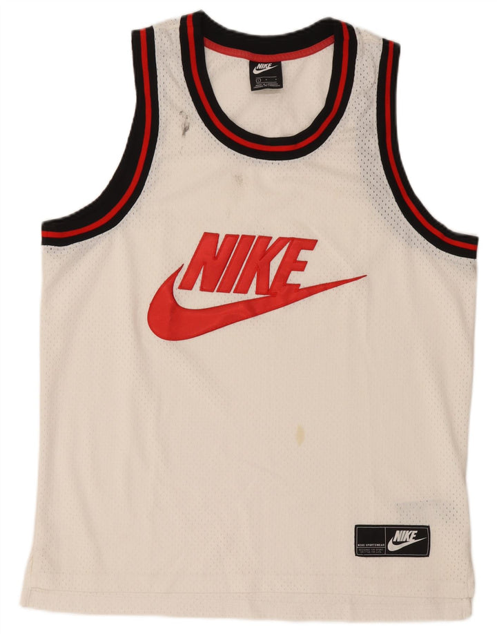 Nike Mens Graphic Vest Top Grande Poliéster Blanco