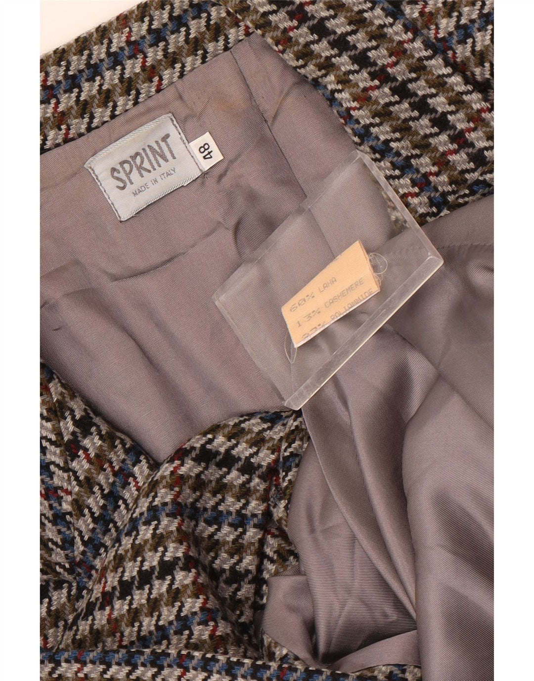 Vintage mujer 2 botones Blazer chaqueta IT 48 XL pata de gallo multicolor