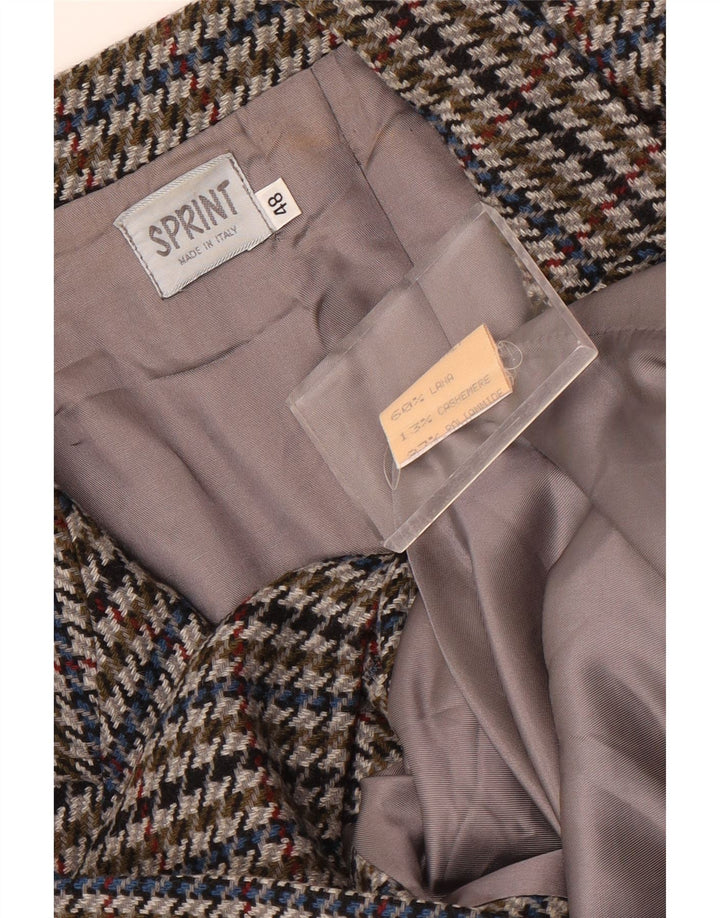 Vintage mujer 2 botones Blazer chaqueta IT 48 XL pata de gallo multicolor