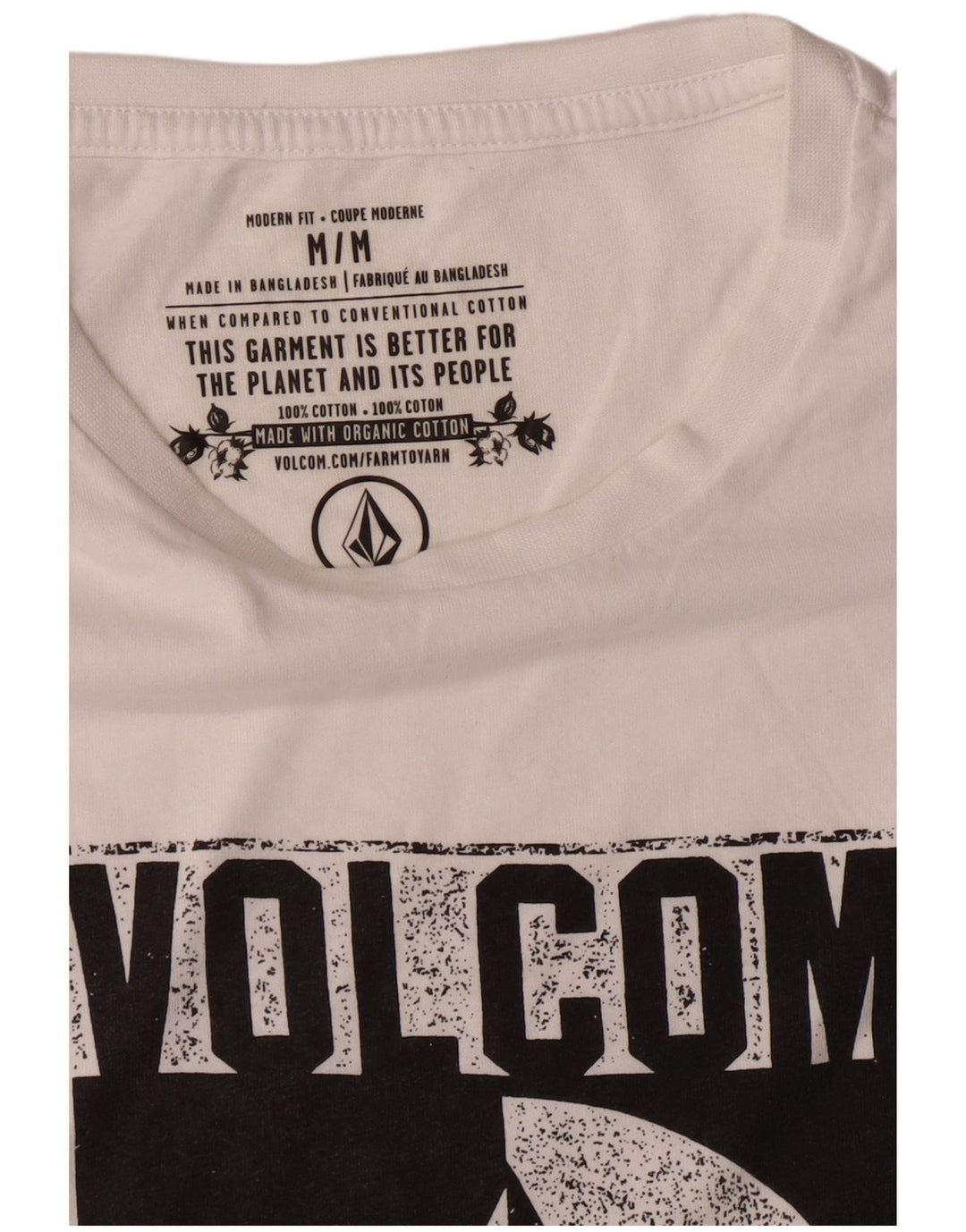 Volcom Camiseta gráfica de corte moderno para hombre Top mediano de algodón blanco