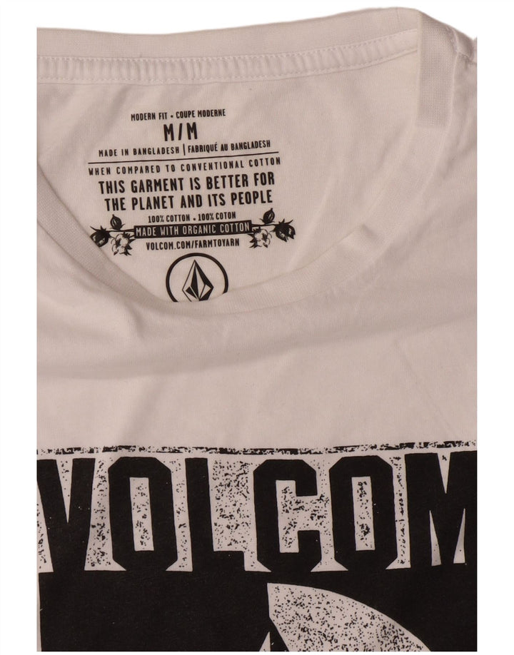 Volcom Camiseta gráfica de corte moderno para hombre Top mediano de algodón blanco