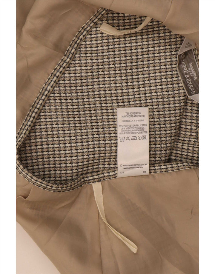 Falda lápiz para mujer Marks & Spencer UK 10 Small W26 Poliéster a cuadros gris