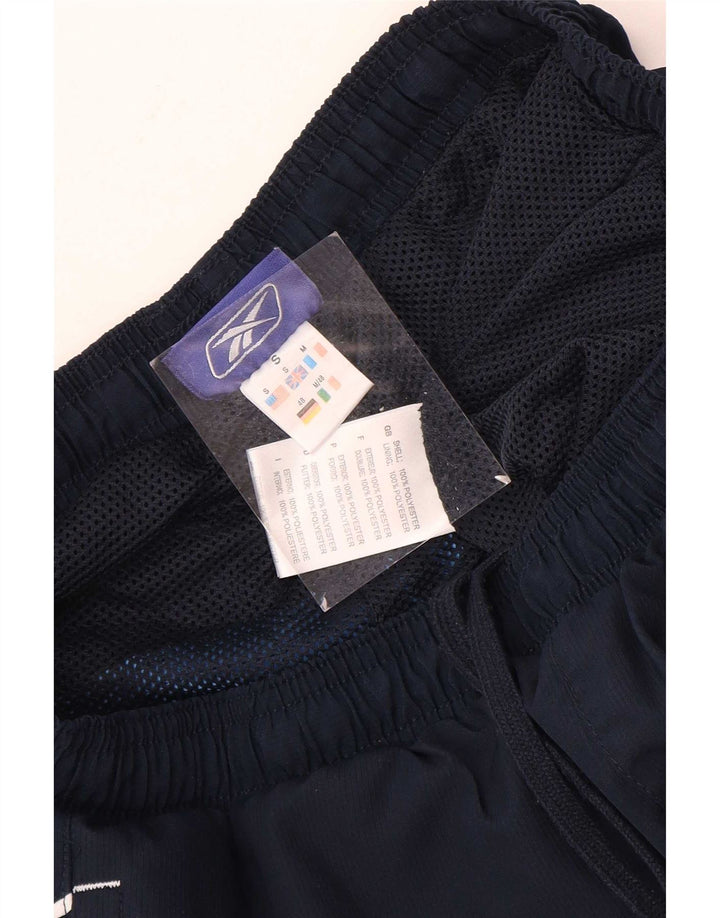 Reebok Mens Capri Chándal Pantalones Pequeños Azul Marino Poliéster