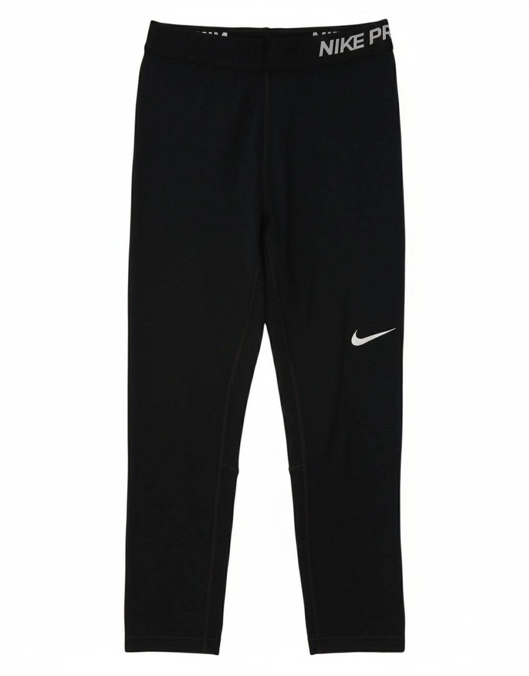 NIKE Womens Dri Fit Graphic Capri Leggings UK 8 Small  Black