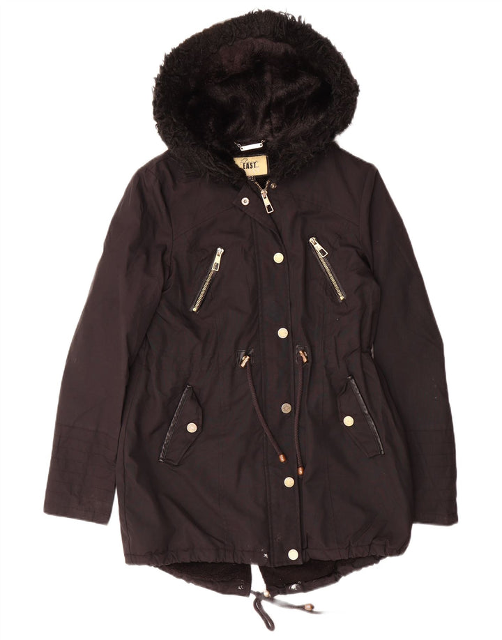 Parka con capucha para mujer Lipsy UK 8 Small Poliéster negro