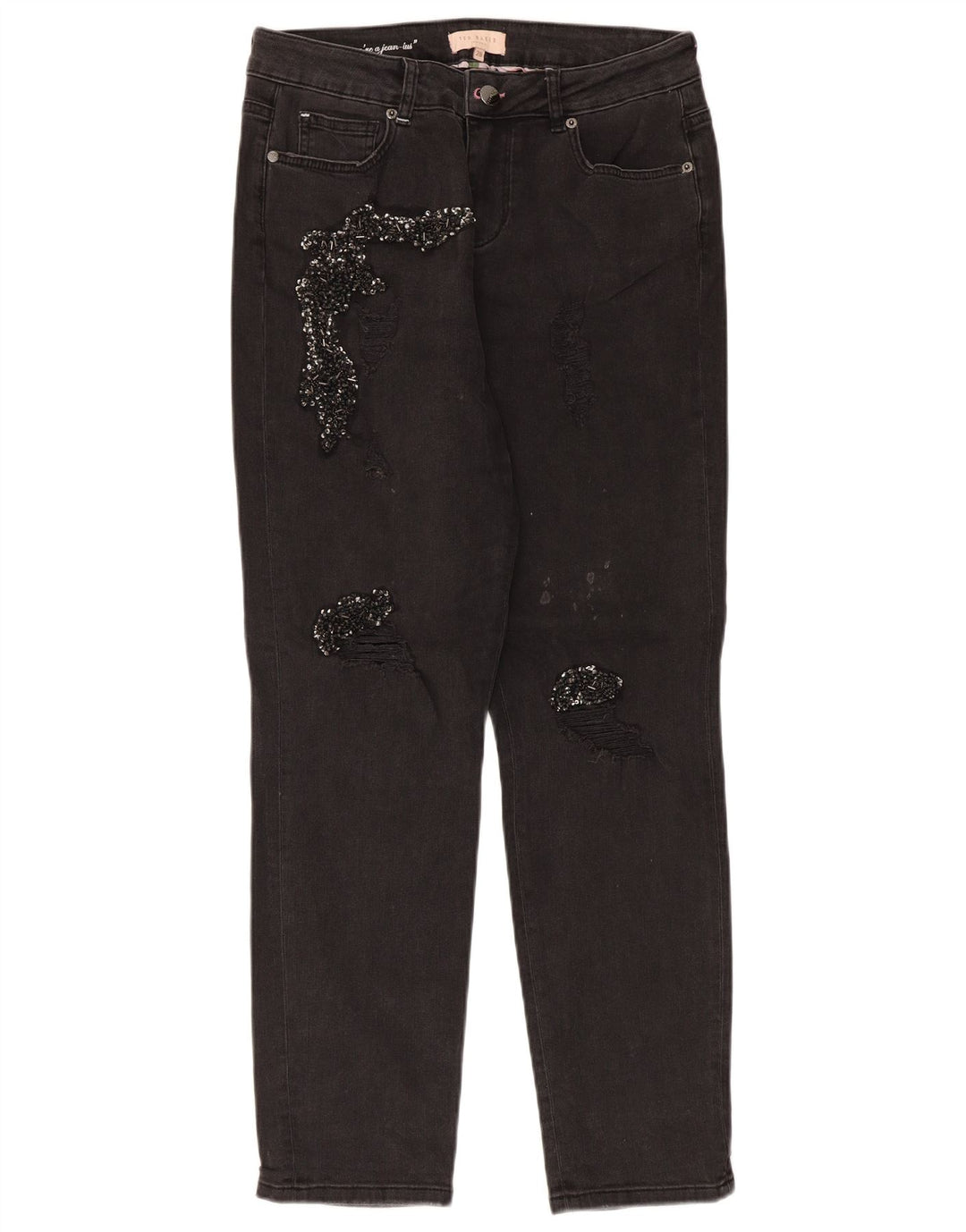 Vaqueros ajustados desgastados para mujer de Ted Baker W28 L28 Algodón negro