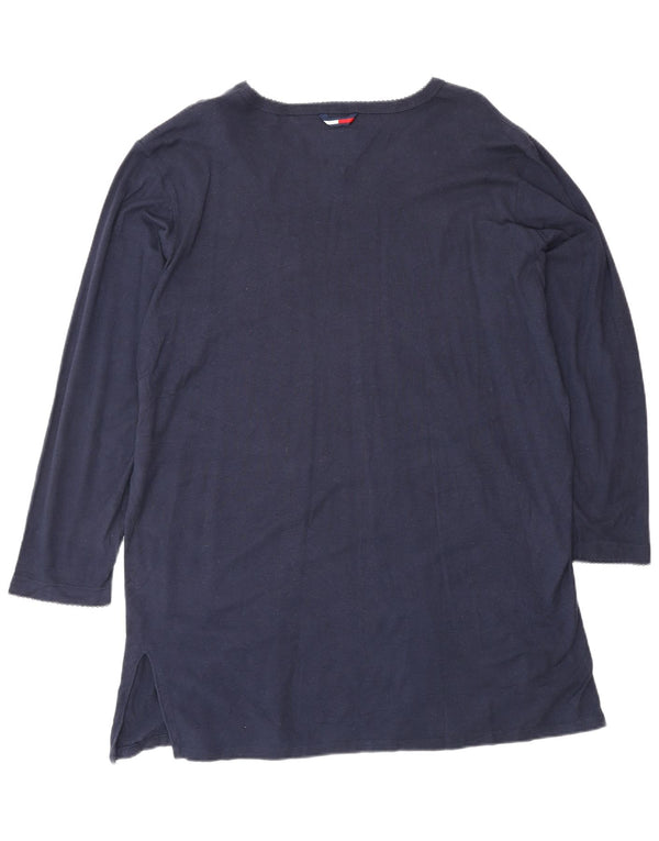 Tommy Hilfiger Top tipo túnica de manga larga con gráfico para mujer UK 40 Grande Azul marino
