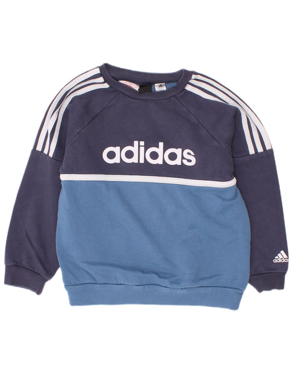 Adidas - Sudadera con estampado gráfico para niños, 2-3 años, color azul marino