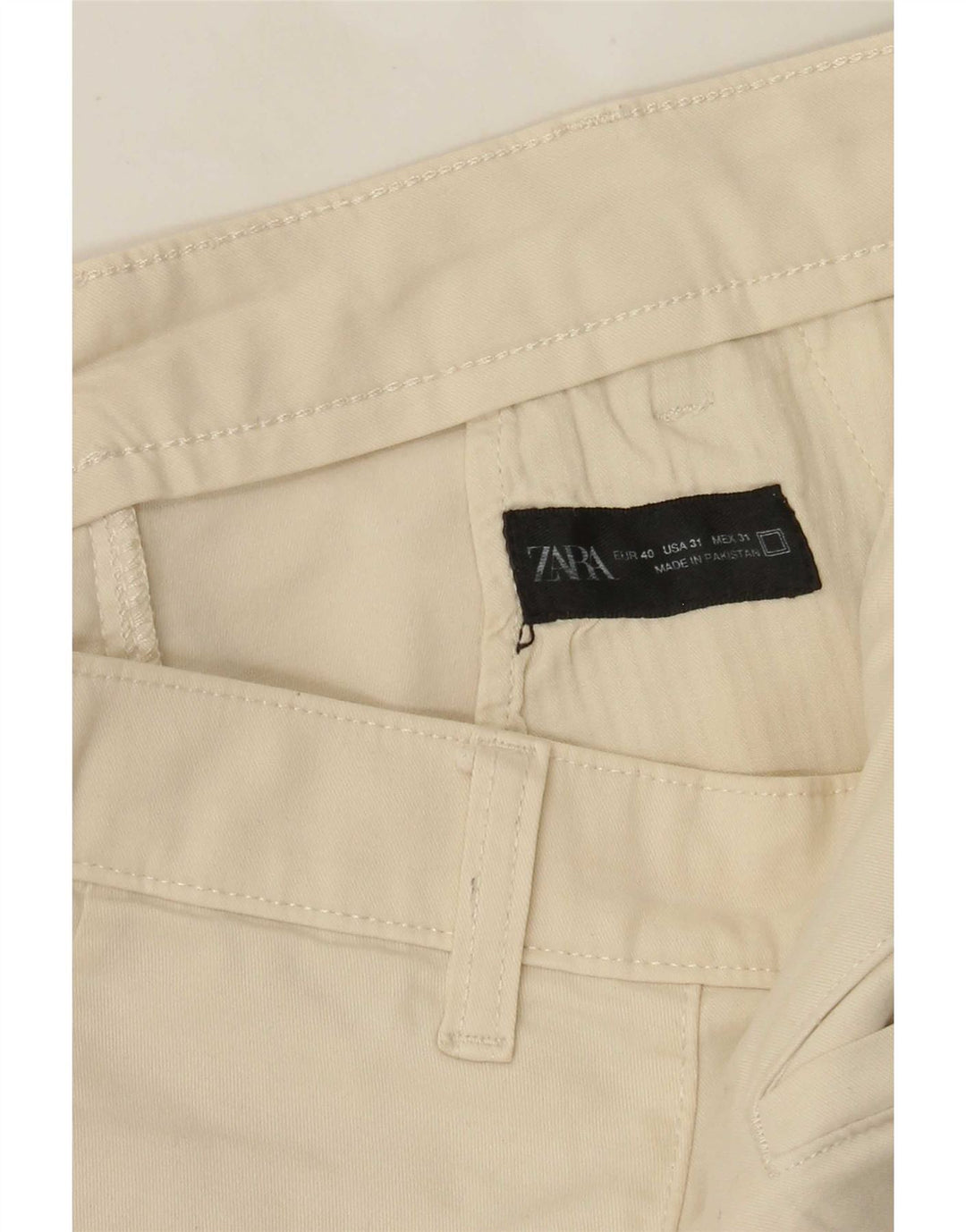 Zara Mens Slim Chino Pantalones EU 40 Medium W31 L30 Beige