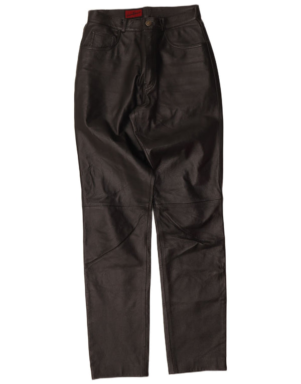 Avitano Pantalones de cuero delgados para mujer EU 38 Medium W26 L33 Negro