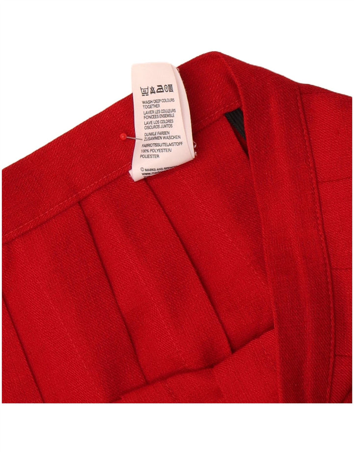 Marks & Spencer Falda Plisada Cuchillo para Mujer Reino Unido 46 Grande W32 Poliéster Rojo
