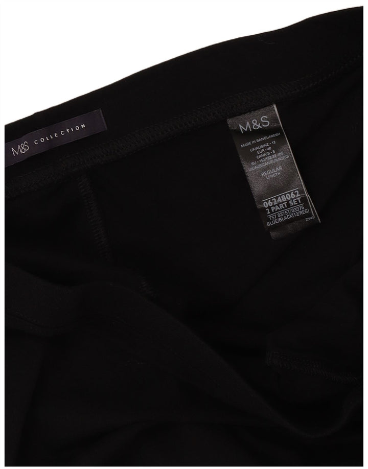 Marks & Spencer Leggings regulares para mujer UK 42 Mediano Algodón negro