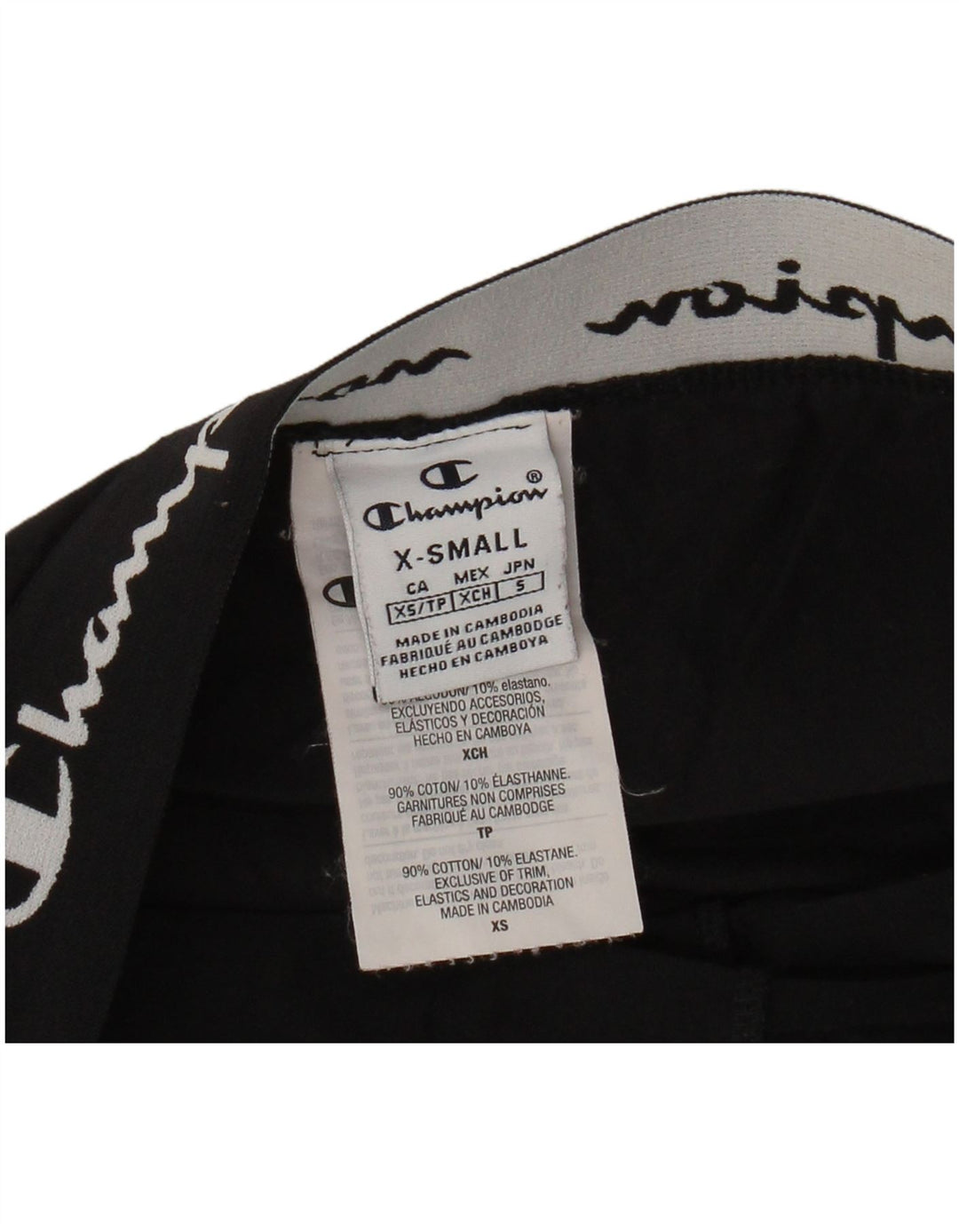 CHAMPION Leggings gráficos para mujer UK 4 XS Algodón negro