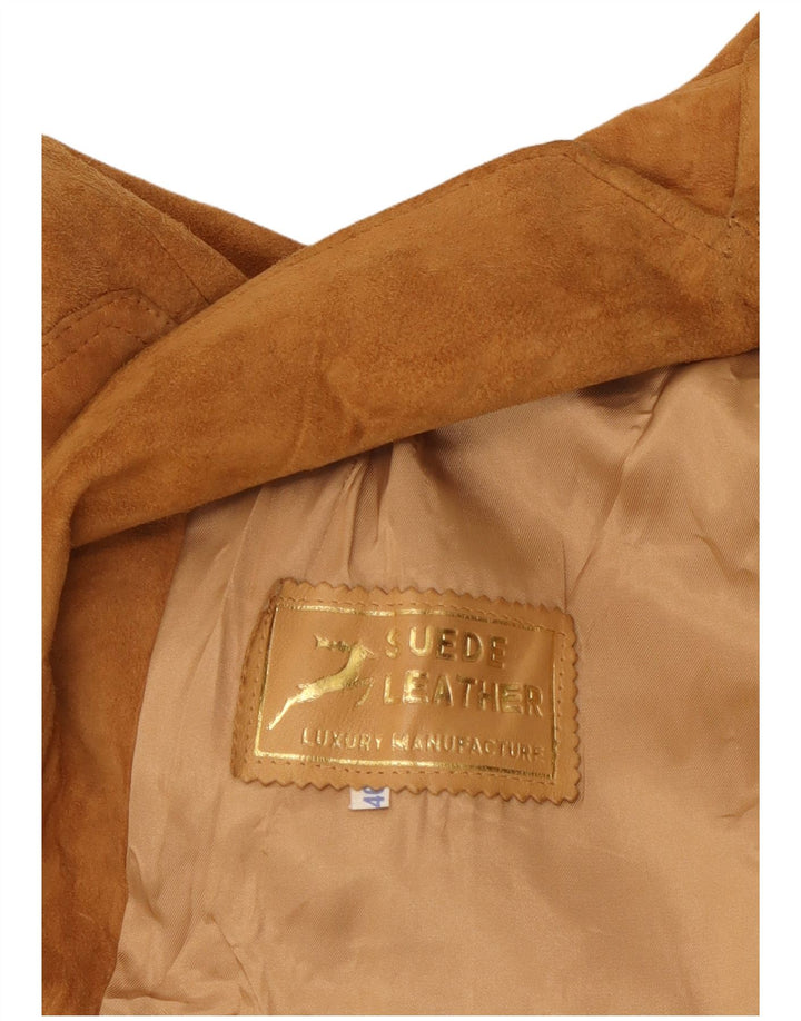 VINTAGE Chaqueta de ante para mujer IT 46 Cuero beige grande