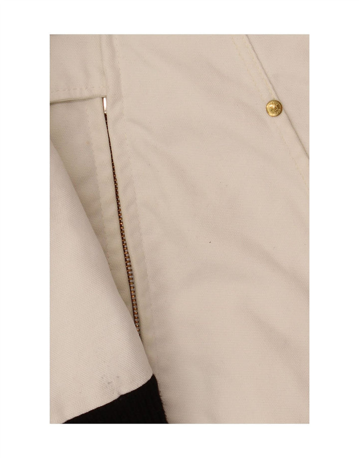Richlu Chaqueta bomber con capucha para hombre UK 40 Large Off White Cotton