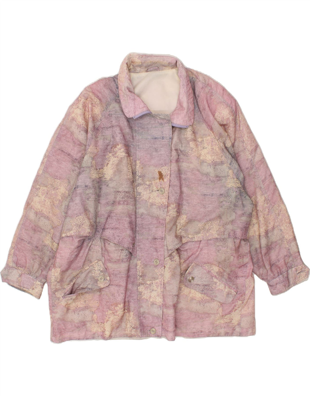 VINTAGE Womens Overcoat UK 22 3XL Pink Tie Dye Vintage Vintage and Second-Hand Vintage from Messina Hembry 