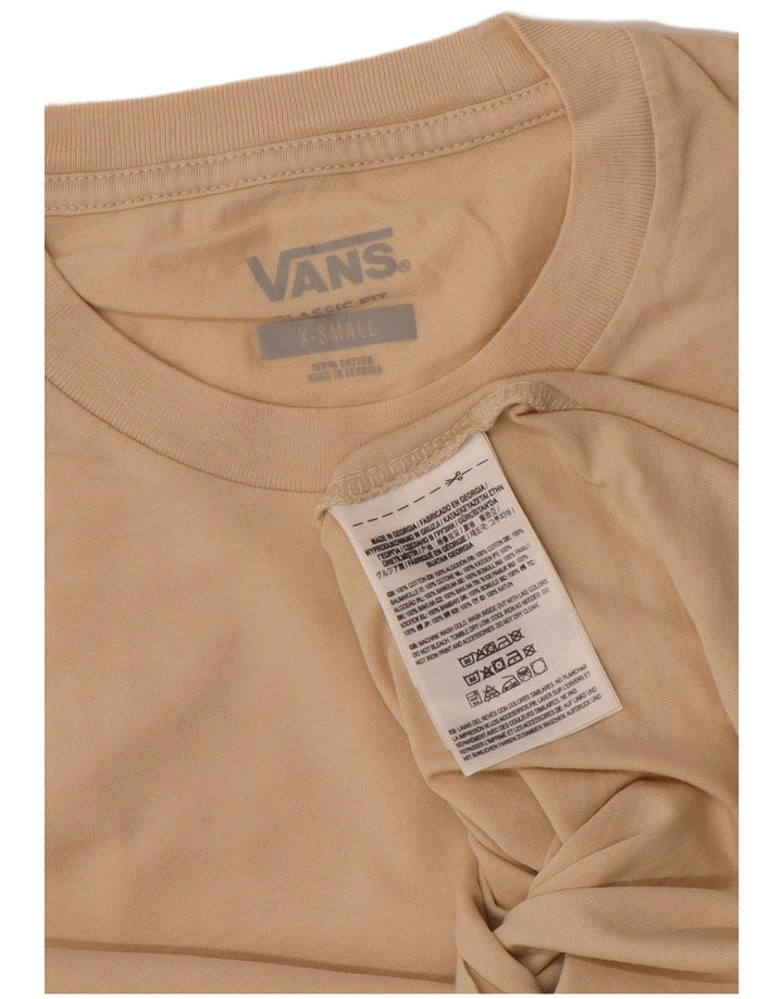 VANS Hombre Classic Fit Camiseta Top XS Beige Algodón