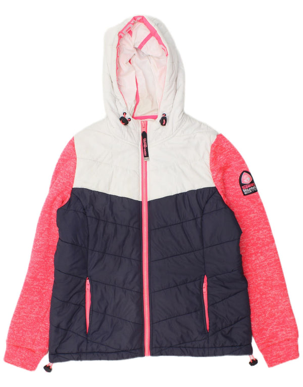 Superdry Chaqueta Acolchada Con Capucha Para Mujer UK 46 Large Azul Marino Colorblock