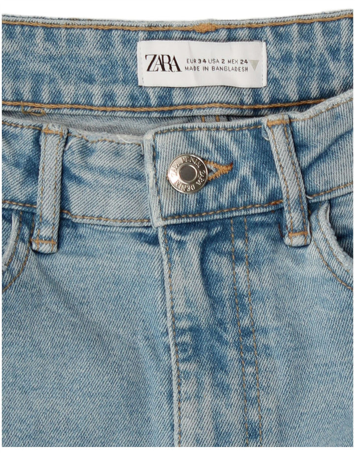 Zara Pantalones cortos vaqueros para mujer EU 34 2XS W24 Algodón azul