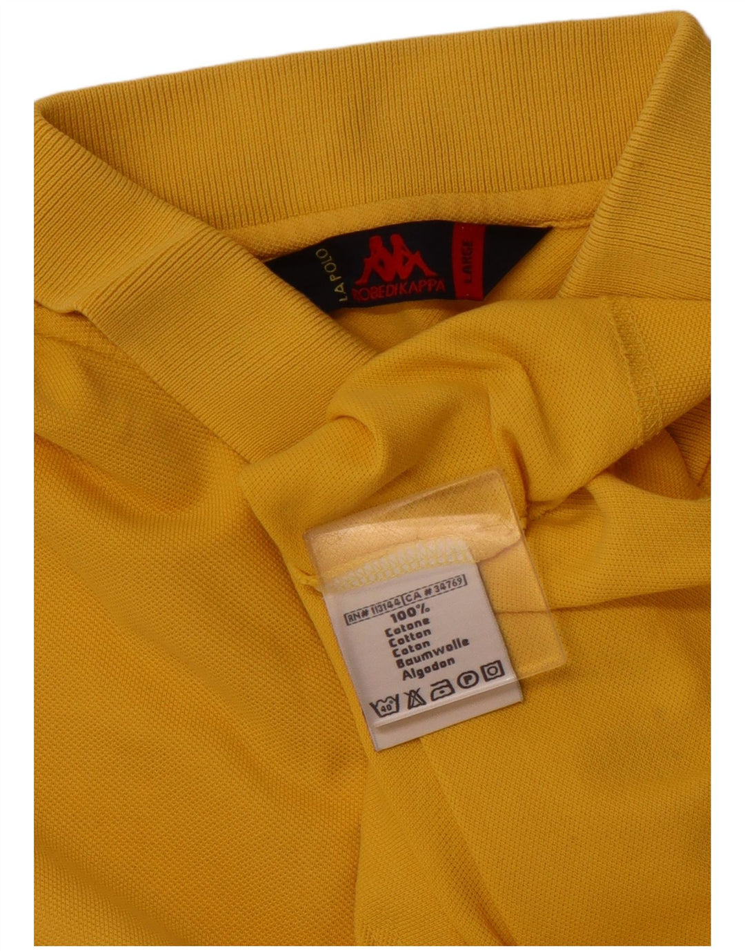 KAPPA Polo Hombre Grande Algodón Amarillo