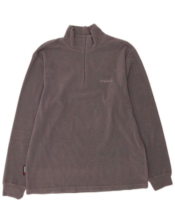 Jersey de forro polar con cuello y cremallera para hombre Invicta Poliéster gris grande