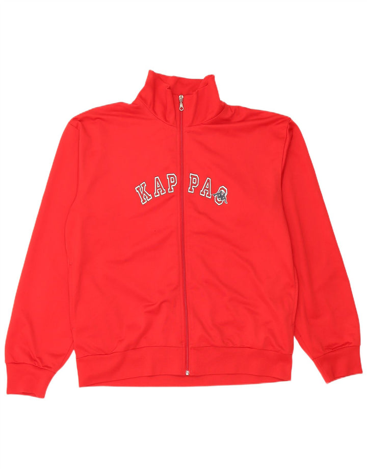 Kappa Hombre Graphic Chándal Top Chaqueta XL Poliéster Rojo