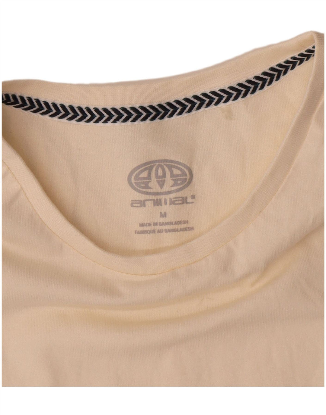 Animal Camiseta gráfica para hombre Top mediano de algodón blanco roto