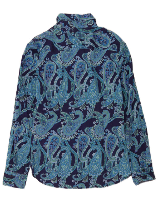 Tommy Hilfiger Camisa de corte clásico para mujer UK 10 Small Blue Paisley Modern