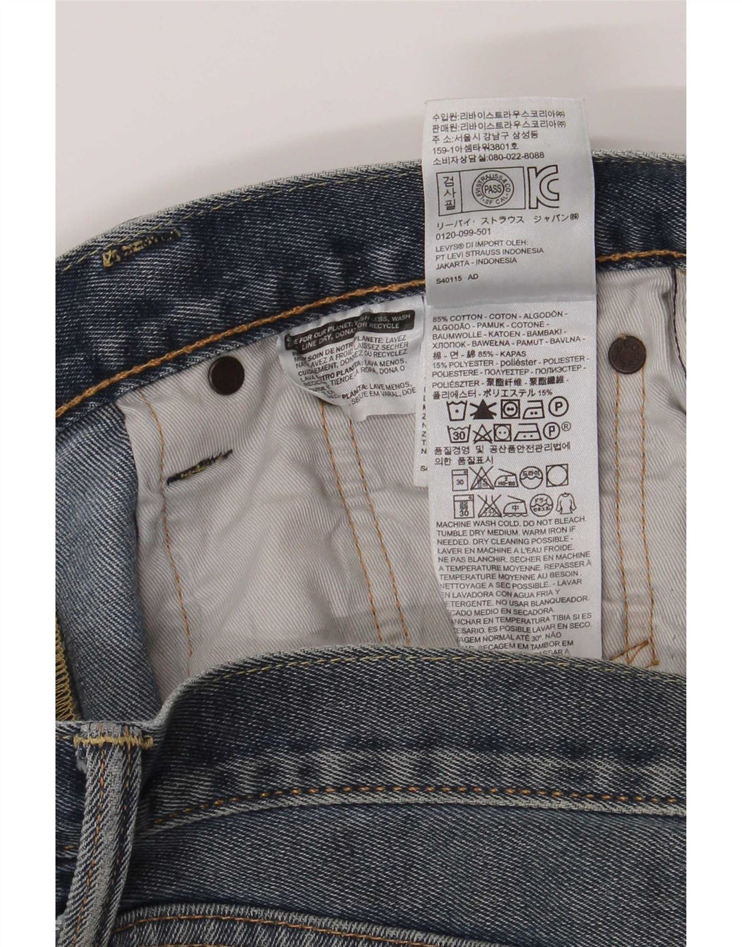 Levi's Hombre 522 Vaqueros Rectos W30 L30 Algodón Azul