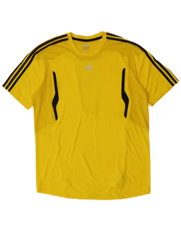 Adidas Mens Climacool Camiseta Top Grande Poliéster Amarillo