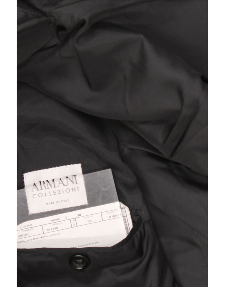 ARMANI COLLEZIONI Chaqueta blazer de 3 botones para hombre IT 52 XL Lana negra